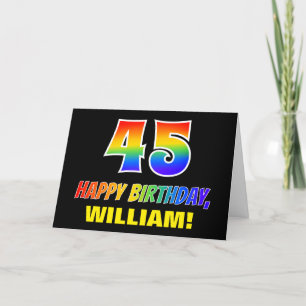 45. Geburtstag: Bold, Fun, Simple, Rainbow 45 Karte