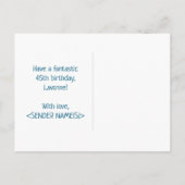 45. Geburtstag: Bold, Fun, Simple, Rainbow 45 Postkarte (Rückseite)