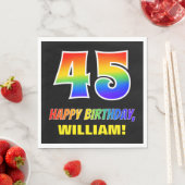 45. Geburtstag: Bold, Fun, Simple, Rainbow 45 Serviette (Beispiel)
