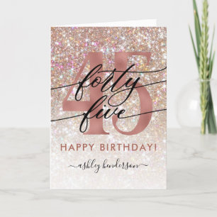 45. Geburtstag Chic Glitzer Ombre Card Karte