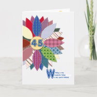 45. Geburtstag der Mutter, genähte Blume