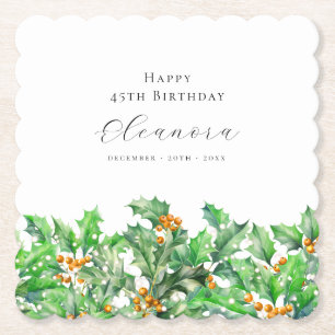 45. Geburtstag Dezember Geburtstag Blume Holly Cus Untersetzer