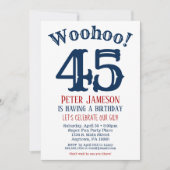 45. Geburtstag Einladung Mens Navy Blue (Vorderseite)