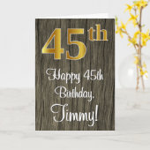 45. Geburtstag: Elegante Imitate Gold Look #, Imit Karte (Gelbe Blume)