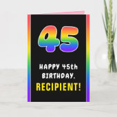 45. Geburtstag: Farbiger Regenbogen # 45, Individu Karte (Vorderseite)