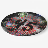 45. Geburtstag Feuerwerk in Wolken Pappteller (Schrägansicht)