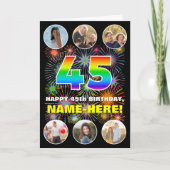 45. Geburtstag: Fun Rainbow #, Individuelle Name & Karte (Vorderseite)