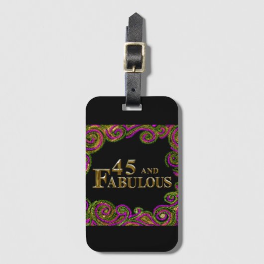 45. Geburtstag Gepäckanhänger (Vorderseite Vertikal)