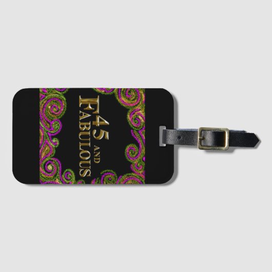 45. Geburtstag Gepäckanhänger (Vorderseite (Horizontal))