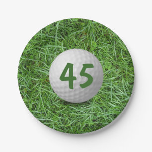 45. Geburtstag Golf Ball auf Grass Paper Plate Pappteller