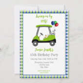 45. Geburtstag Herren Golf Cart Elegante Einladung (Vorderseite)