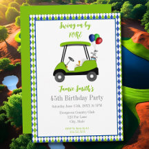 45. Geburtstag Herren Golf Cart Elegante Einladung