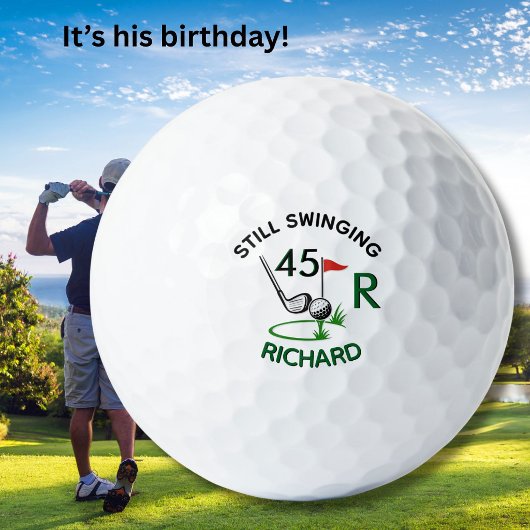 45. Geburtstag Herren Monogramm Name Golfball