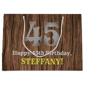 45. Geburtstag: Inspirierter Country Western Look, Große Geschenktüte (Vorderseite)