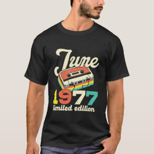 45. Geburtstag Juni 1977 Vintage-Kassette Limitier T-Shirt