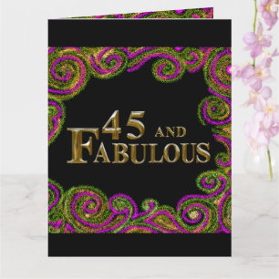 45. Geburtstag Karte