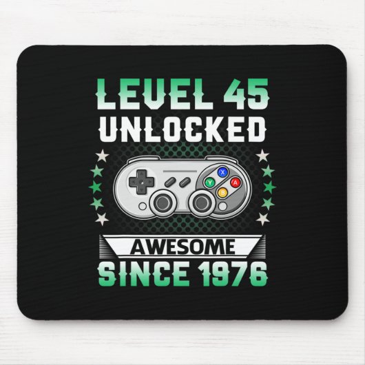 45. Geburtstag Level 45 Phantastisches Videospiel Mousepad (Vorne)