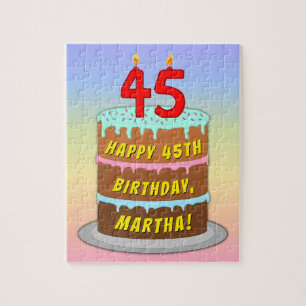 45. Geburtstag: Lustiger Kuchen und Kerzen + Benut Puzzle