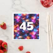 45. Geburtstag Neon-Polygon-Abstrakt Serviette (Beispiel)