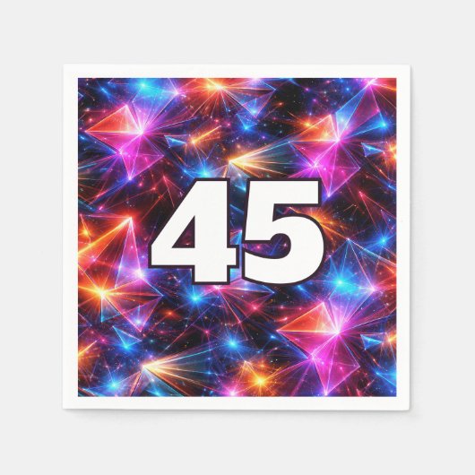 45. Geburtstag Neon-Polygon-Abstrakt Serviette (Vorderseite)