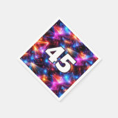 45. Geburtstag Neon-Polygon-Abstrakt Serviette (Ecke)