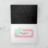 45. Geburtstag Neon Sign auf Brick Karte (Innenseite)