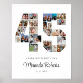 45. Geburtstag Nr. 45 Custom Foto Collage Poster (Vorne)
