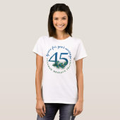 45. Geburtstag oder Jubiläum Pfauenfedern T-Shirt (Vorne ganz)