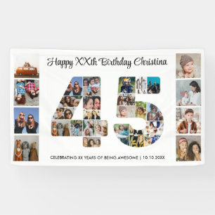 45. Geburtstag Party Nummer 45 FotoCollage Banner