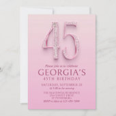 45. Geburtstag Pink Diamonds Einladung (Vorderseite)