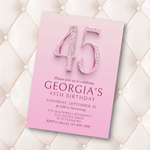 45. Geburtstag Pink Diamonds Einladung