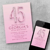 45. Geburtstag Pink Diamonds Einladung