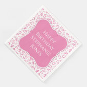 45. Geburtstag Pink/Weiß Muster 45 Serviette (Ecke)