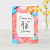 45. Geburtstag Psychedelic 3D Abstrakt Karte (Gelbe Blume)