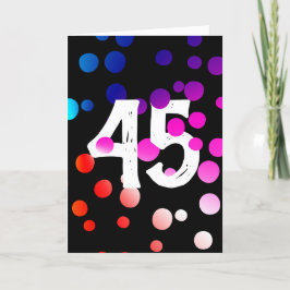 45. Geburtstag Rainbow Dots auf Black Karte