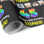 45. Geburtstag: Regenbogen "45"; benutzerdefiniert Geschenkpapier (Rolleneckpunkt)