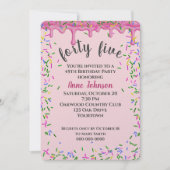 45. Geburtstag rosa Icing und Sprinklen Einladung (Vorderseite)