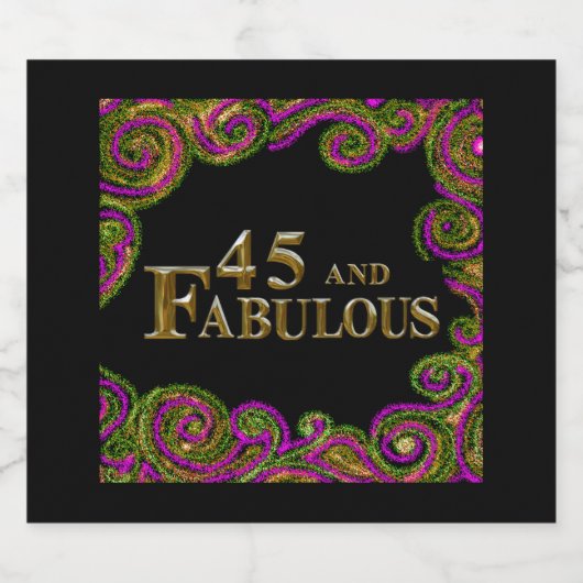 45. Geburtstag Schaumweinetikett (Einzelnes Label)