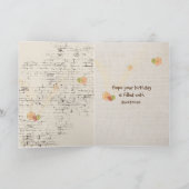 45. Geburtstag Sonnenblume Bouquet auf Brick Karte (Innenseite)