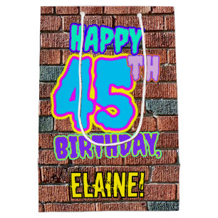 45. Geburtstag: Spaß, Urban Graffiti Inspiriert Lo Mittlere Geschenktüte