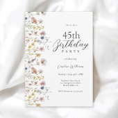45. Geburtstag Wildblumen Einladung