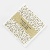 45. Geburtstag Zahlenmuster Gold/Weiß Serviette (Ecke)