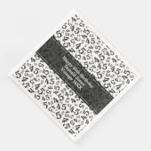 45. Geburtstag Zahlenmuster Schwarz/Weiß Serviette (Ecke)