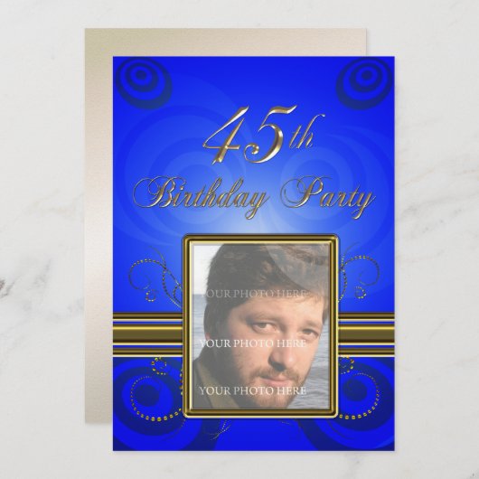 45. Geburtstagsfeier Einladung (Vorne/Hinten)