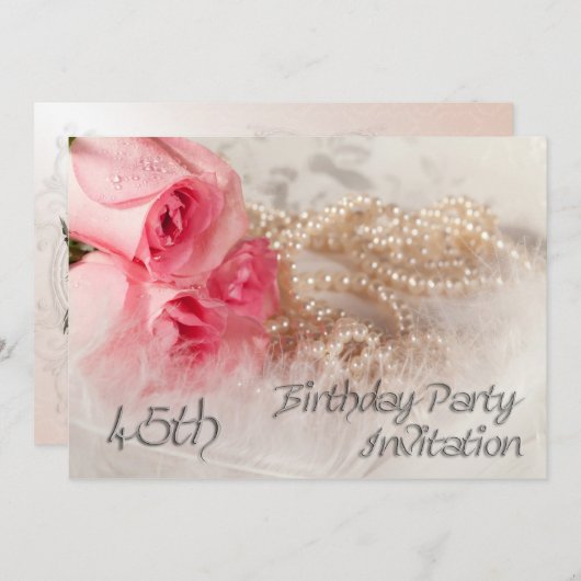 45. Geburtstagsfeier Einladung (Vorne/Hinten)