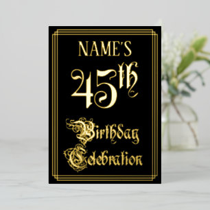 45. Geburtstagsfeier — Fancy Schrift & Benutzerdef Folieneinladung