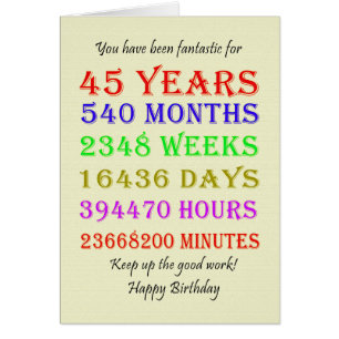 45. Geburtstagsfeiertage