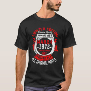 45. Geburtstagsgeschenke Legends Geboren im März 1 T-Shirt