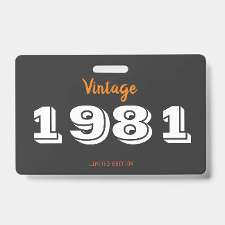45. Geburtstagskarte - Vintag 1981 Limited Ausweis