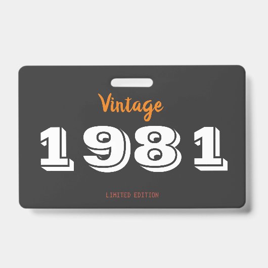 45. Geburtstagskarte - Vintag 1981 Limited Ausweis (Vorderseite)